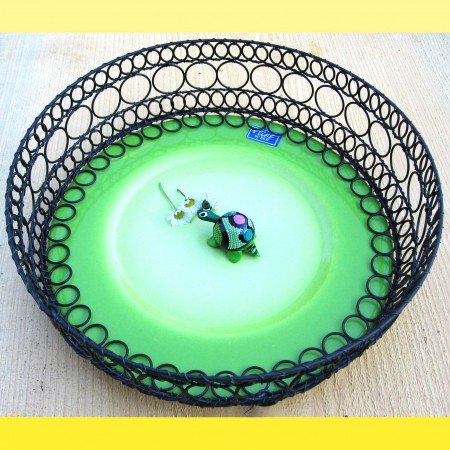 Odrátovaný talíř zelený - mísa 